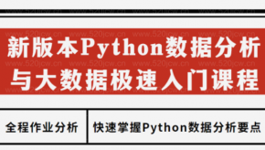 2022新版本Python数据分析与大数据极速入门课程 基于python的数据分析+全程作业分析