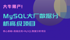  大牛限产！MySQL大厂数据分析高级项目 核心基础+高级应用+MySQL数据分析项目