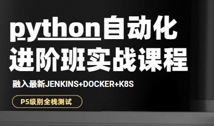 最新P5级别全栈测试python自动化进阶班实战 全新Jenkins+Docker+K8s课程 